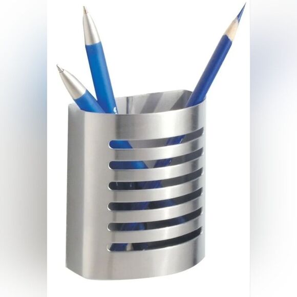 📷🩵Brushed Stainless Steel Magnetic Pen/Pencil/Makeup Brush Holder - Picture 4 of 7